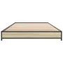 Sonoma oak metal engineered wood bed frame 100x200 cm by vidaXL, Beds and slatted bases - Ref: Foro24-845172, Price: 56,68 €,...