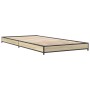 Estructura cama madera ingeniería metal roble Sonoma 100x200 cm de vidaXL, Camas y somieres - Ref: Foro24-845172, Precio: 59,...