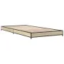 Sonoma oak metal engineered wood bed frame 100x200 cm by vidaXL, Beds and slatted bases - Ref: Foro24-845172, Price: 56,68 €,...