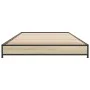 Estructura cama madera ingeniería metal roble Sonoma 75x190 cm de vidaXL, Camas y somieres - Ref: Foro24-845187, Precio: 53,7...