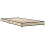 Sonoma oak metal engineered wood bed frame 75x190 cm by vidaXL, Beds and slatted bases - Ref: Foro24-845187, Price: 54,30 €, ...