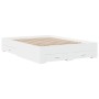 Weißes Holzwerkstoffbett mit Schubladen 135x190 cm von vidaXL, Betten und Lattenroste - Ref: Foro24-3280405, Preis: 173,90 €,...