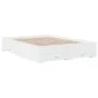 White engineered wood bed with drawers 135x190 cm by vidaXL, Beds and slatted bases - Ref: Foro24-3280405, Price: 173,65 €, D...