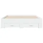 White engineered wood bed with drawers 135x190 cm by vidaXL, Beds and slatted bases - Ref: Foro24-3280405, Price: 173,65 €, D...