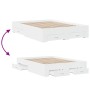 Weißes Holzwerkstoffbett mit Schubladen 135x190 cm von vidaXL, Betten und Lattenroste - Ref: Foro24-3280405, Preis: 173,90 €,...