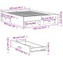 Weißes Holzwerkstoffbett mit Schubladen 135x190 cm von vidaXL, Betten und Lattenroste - Ref: Foro24-3280405, Preis: 173,90 €,...