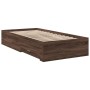 Cama con cajones madera de ingeniería marrón roble 90x190 cm de vidaXL, Camas y somieres - Ref: Foro24-3280439, Precio: 123,8...