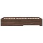 Cama con cajones madera de ingeniería marrón roble 90x190 cm de vidaXL, Camas y somieres - Ref: Foro24-3280439, Precio: 123,8...