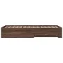 Oak brown engineered wood bed with drawers 90x190 cm by vidaXL, Beds and slatted bases - Ref: Foro24-3280439, Price: 122,15 €...