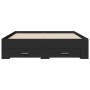 Black engineered wood bed with drawers 120x190 cm by vidaXL, Beds and slatted bases - Ref: Foro24-3280413, Price: 167,66 €, D...