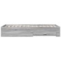 Cama con cajones madera de ingeniería gris Sonoma 75x190 cm de vidaXL, Camas y somieres - Ref: Foro24-3280445, Precio: 108,30 €