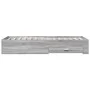 Cama con cajones madera de ingeniería gris Sonoma 75x190 cm de vidaXL, Camas y somieres - Ref: Foro24-3280445, Precio: 106,14...
