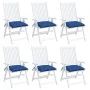 Cojines de silla de jardín 6 uds tela Oxford azul 40x40x7 cm de vidaXL, Cojines para sillas y sofás - Ref: Foro24-361482, Pre...