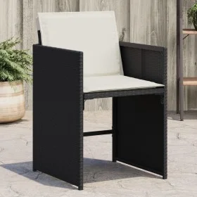 Garden chairs with cushions 4 units black synthetic rattan by vidaXL, Garden chairs - Ref: Foro24-4007455, Price: 178,21 €, D...