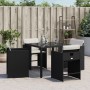 Garden chairs with cushions 4 units black synthetic rattan by vidaXL, Garden chairs - Ref: Foro24-4007455, Price: 170,30 €, D...