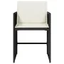 Garden chairs with cushions 4 units black synthetic rattan by vidaXL, Garden chairs - Ref: Foro24-4007455, Price: 178,21 €, D...