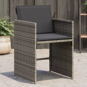 Sillones de jardín con cojines 4 uds ratán sintético gris de vidaXL, Sillas de jardín - Ref: Foro24-4007457, Precio: 175,74 €...