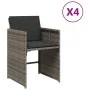 Garden armchairs with cushions 4 units gray synthetic rattan by vidaXL, Garden chairs - Ref: Foro24-4007457, Price: 175,74 €,...