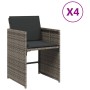 Gartensessel mit Kissen 4 Einheiten graues synthetisches Rattan von vidaXL, Gartenstühle - Ref: Foro24-4007457, Preis: 165,95...