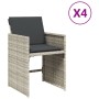 Gartensessel mit Kissen 4 Stück hellgraues synthetisches Rattan von vidaXL, Gartenstühle - Ref: Foro24-4007460, Preis: 166,81...
