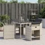 Gartensessel mit Kissen 4 Stück hellgraues synthetisches Rattan von vidaXL, Gartenstühle - Ref: Foro24-4007460, Preis: 203,13...