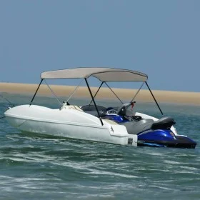 Bimini-Top mit 2 grauen Bögen 178x138x96 cm von vidaXL, Aufbewahrungsabdeckungen für Boote - Ref: Foro24-94793, Preis: 102,29...