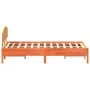 Bed frame with wax brown pine wood headboard 140x200 cm by vidaXL, Beds and slatted bases - Ref: Foro24-3207212, Price: 188,4...