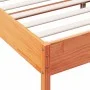 Bed frame with wax brown pine wood headboard 140x200 cm by vidaXL, Beds and slatted bases - Ref: Foro24-3207212, Price: 188,4...