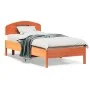 Bed frame with wax brown pine wood headboard 75x190 cm by vidaXL, Beds and slatted bases - Ref: Foro24-3207244, Price: 129,80...