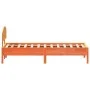 Bed frame with wax brown pine wood headboard 75x190 cm by vidaXL, Beds and slatted bases - Ref: Foro24-3207244, Price: 129,80...
