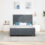 Estructura de cama Gris oscuro 140 x 190 cm Terciopelo