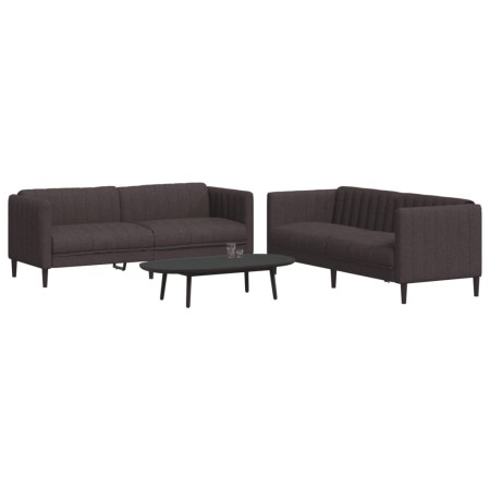 2-piece sofa set dark brown fabric by vidaXL, Sofas - Ref: Foro24-3209241, Price: 557,04 €, Discount: %
