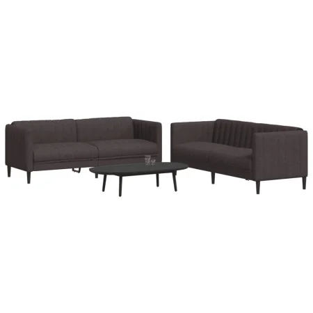 2-piece sofa set dark brown fabric by vidaXL, Sofas - Ref: Foro24-3209241, Price: 547,75 €, Discount: %