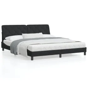 Bed frame with black velvet headboard 180x200 cm by vidaXL, Beds and slatted bases - Ref: Foro24-3207937, Price: 254,96 €, Di...