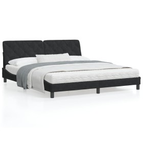 Estructura de cama con cabecero de terciopelo negro 180x200 cm de vidaXL, Camas y somieres - Ref: Foro24-3207937, Precio: 259...