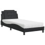 Bed with black synthetic leather mattress 90x190 cm by vidaXL, Beds and slatted bases - Ref: Foro24-3208831, Price: 250,29 €,...