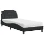 Bed with black synthetic leather mattress 90x190 cm by vidaXL, Beds and slatted bases - Ref: Foro24-3208831, Price: 245,92 €,...