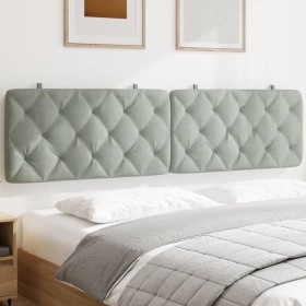 Cabecero de cama acolchado terciopelo gris claro 200 cm