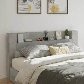Cabecero de cama con LED gris hormigón 200x16,5x103,5 cm de vidaXL, Cabeceros y pies de cama - Ref: Foro24-839269, Precio: 98...