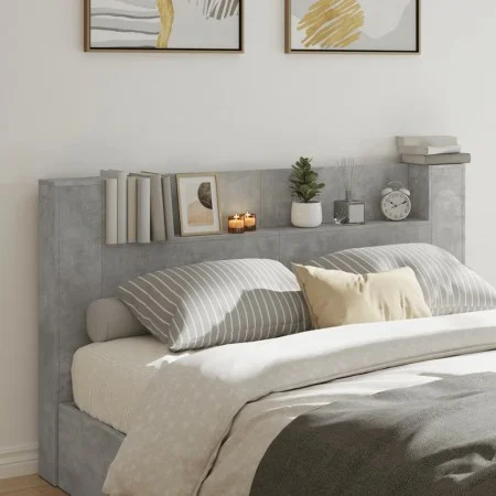 Concrete gray LED bed headboard 180x16.5x103.5 cm by vidaXL, Headboards and footboards - Ref: Foro24-839262, Price: 104,85 €,...