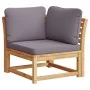 6-piece garden furniture set with solid acacia wood cushions by vidaXL, Modular outdoor sofas - Ref: Foro24-3214316, Price: 7...
