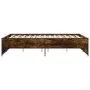 Estructura cama madera ingeniería metal roble ahumado 120x200cm de vidaXL, Camas y somieres - Ref: Foro24-3279894, Precio: 13...