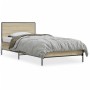 Estructura cama madera ingeniería metal roble Sonoma 90x200 cm de vidaXL, Camas y somieres - Ref: Foro24-845518, Precio: 97,77 €