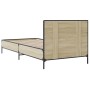 Estructura cama madera ingeniería metal roble Sonoma 75x190 cm de vidaXL, Camas y somieres - Ref: Foro24-845558, Precio: 75,3...