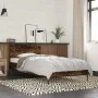 Estructura cama madera ingeniería metal roble ahumado 90x190 cm de vidaXL, Camas y somieres - Ref: Foro24-845564, Precio: 69,...