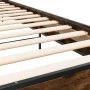 Estructura cama madera ingeniería metal roble ahumado 90x190 cm de vidaXL, Camas y somieres - Ref: Foro24-845564, Precio: 69,...