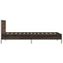 Engineered wood metal bed frame oak brown 90x190 cm by vidaXL, Beds and slatted bases - Ref: Foro24-845566, Price: 79,91 €, D...