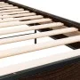 Engineered wood bed frame oak brown metal 100x200 cm by vidaXL, Beds and slatted bases - Ref: Foro24-845526, Price: 75,41 €, ...