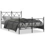 Estructura de cama con cabecero y pie metal negro 120x190 cm de vidaXL, Camas y somieres - Ref: Foro24-376517, Precio: 103,59...