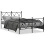 Estructura de cama con cabecero y pie metal negro 120x190 cm de vidaXL, Camas y somieres - Ref: Foro24-376517, Precio: 102,34...